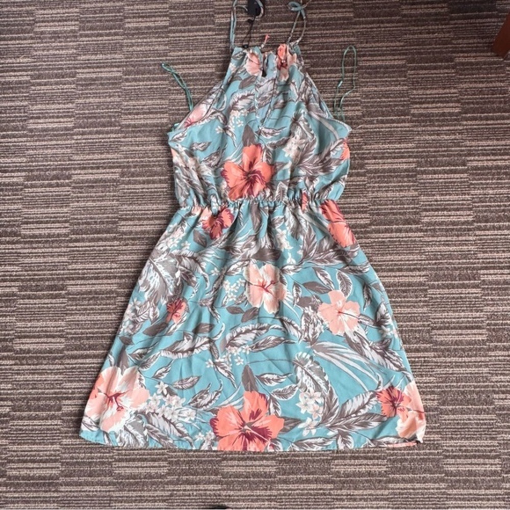 Dynamite Orange Pink Halter Mini Dress Small